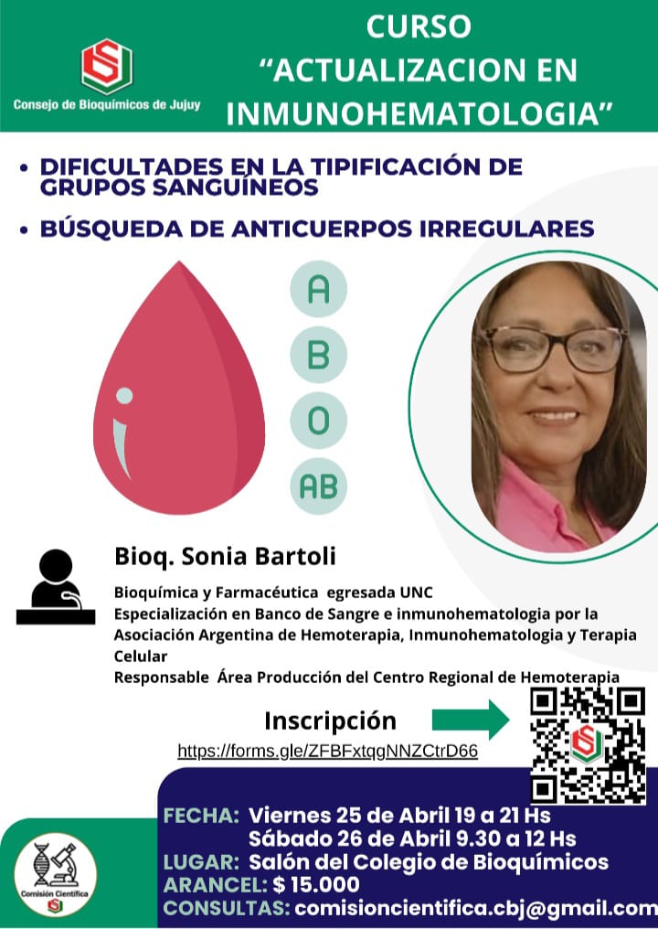 CURSO ACTUALIZACION EN INMUNOHEMATOLOGIA