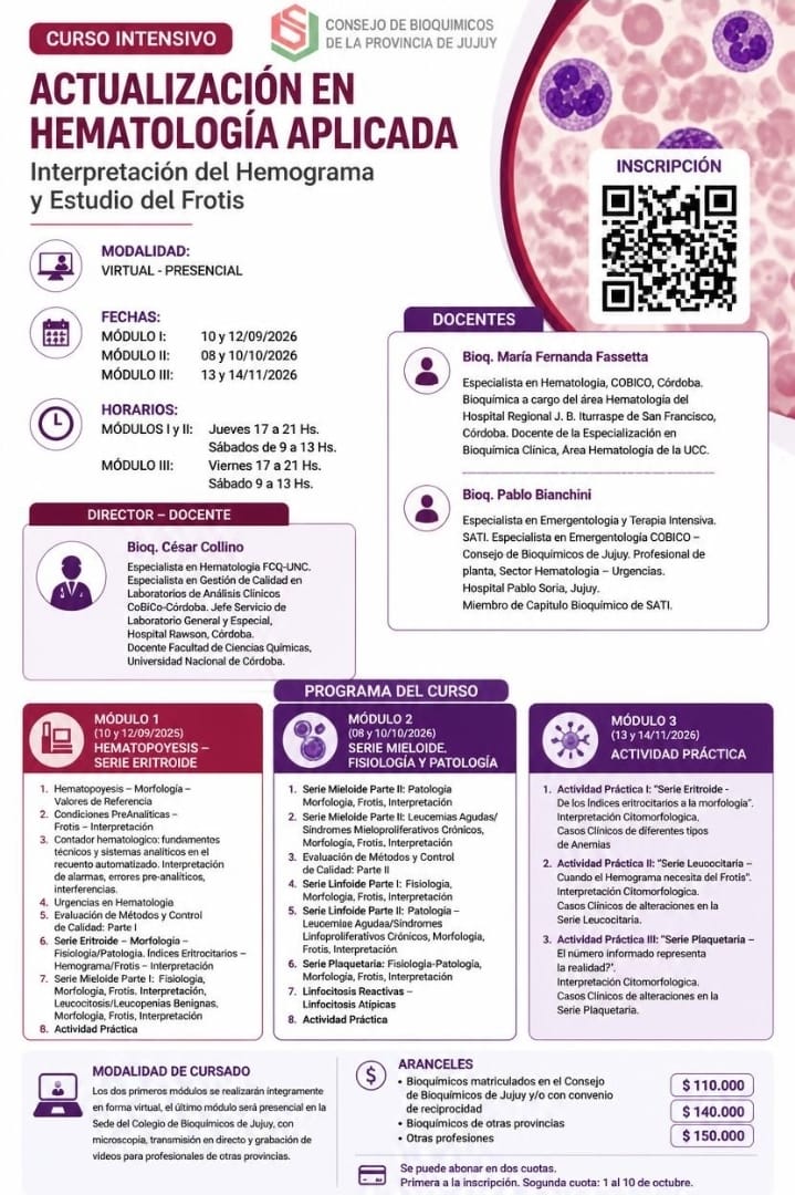 Curso Intensivo Actualización en Hematología Aplicada